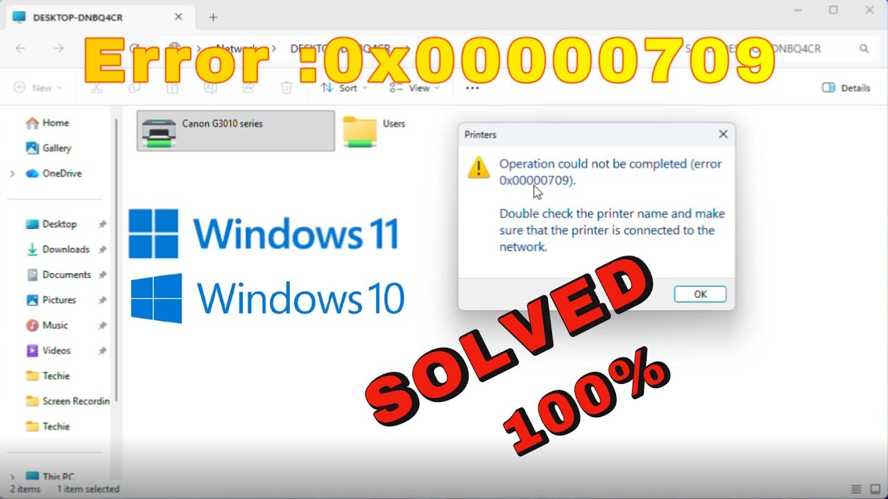 How to fix Sharing Printer Error 0x00000709 Window 11 , Windows 10