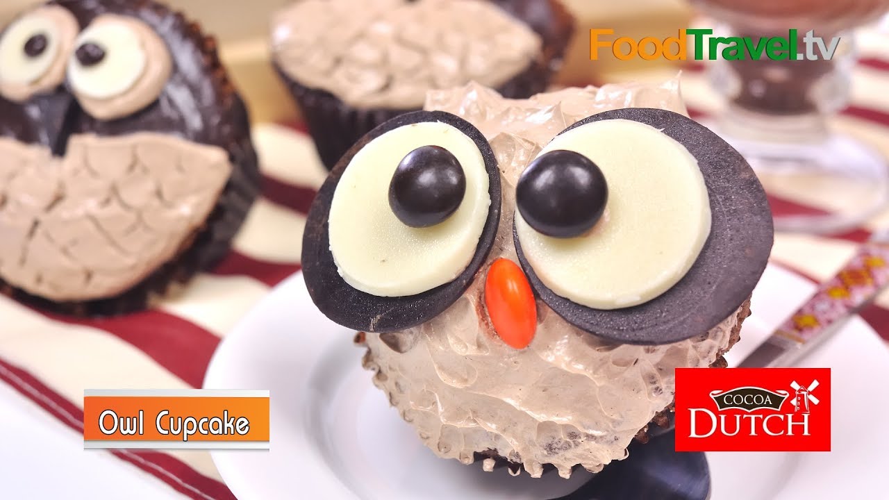 คัพเค้กนกฮูก | Owl Cupcake | Cocoa Dutch