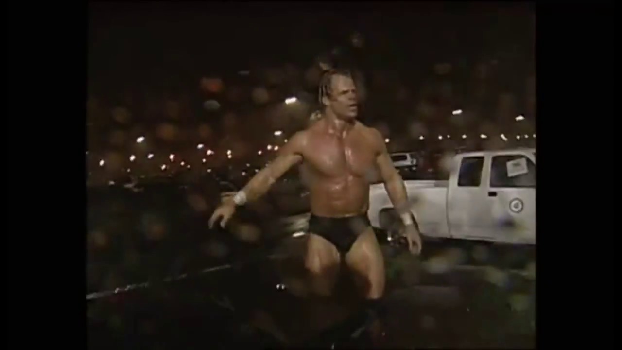 Fake Sting joins NWO Hall Nash Hollywood Hogan  -  and attack Lex Luger