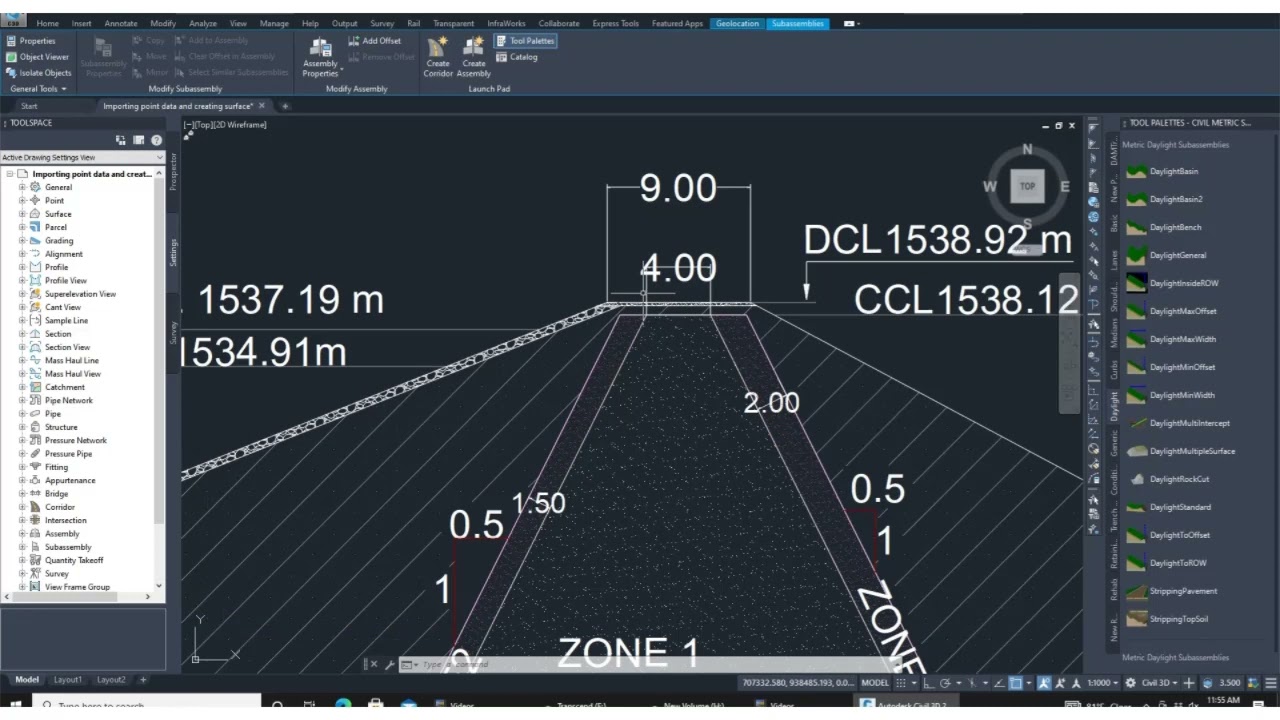 Embankment Dam design using #Civil 3D Video 3