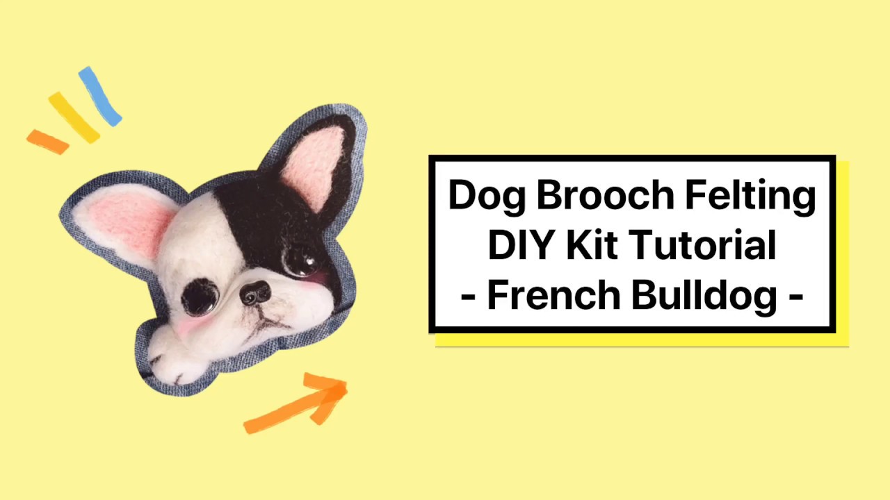 How to make a felted dog brooch - French Bulldog