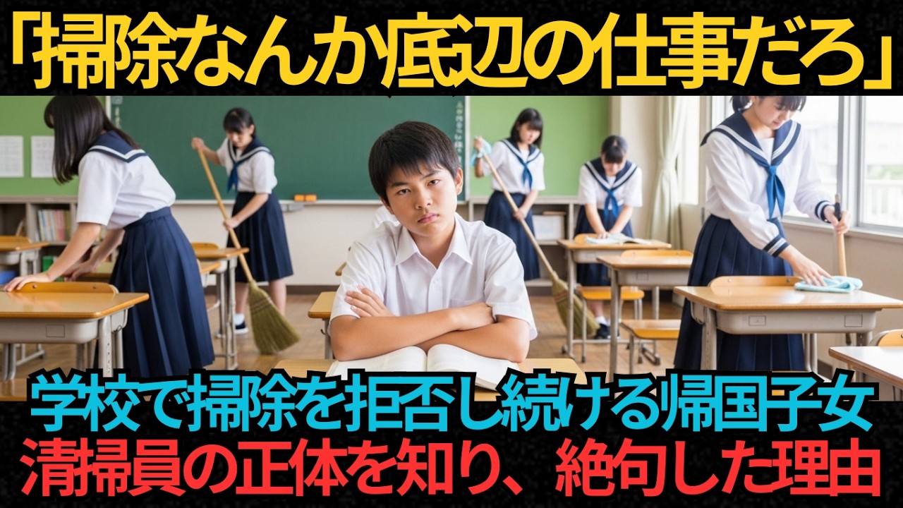 【海外の反応】「掃除なんて底辺の仕事だろ」日本の学校で掃除を拒否し続けた帰国子女が、修学旅行先の清掃員に話しかけた結果…元NASAエンジニアだった