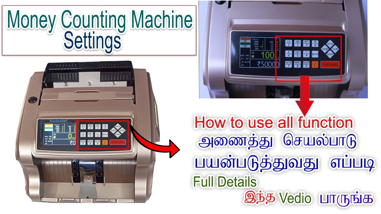 Money counting machine FUNCTION|cash counting machine SETTING|cash counting machine FEATURES|service