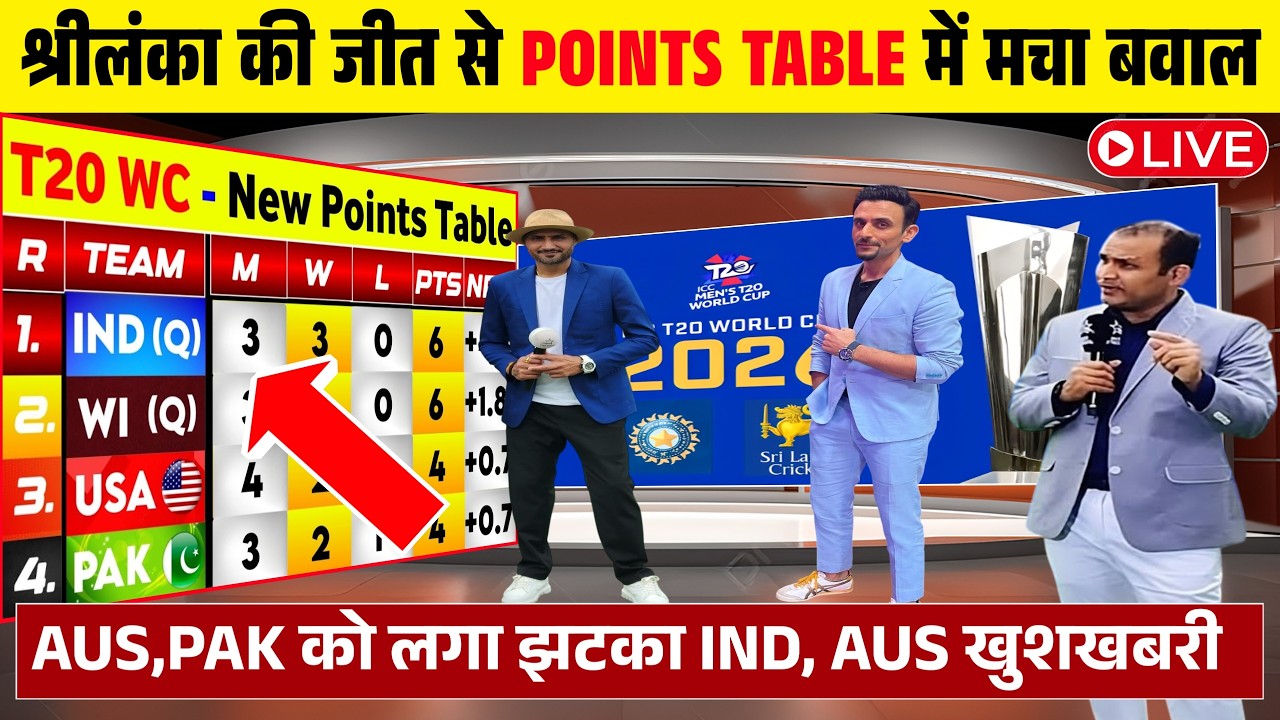 T20 WORLD CUP TODAY POINTS TABLE: ऑस्ट्रेलिया की जीत से प्वाइंट्स टेबल में मची खलबली।