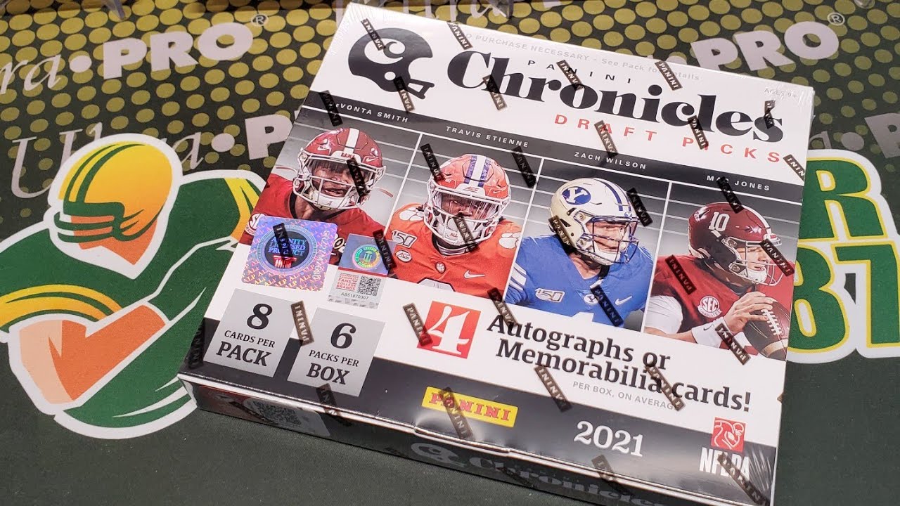 Распаковка хобби-бокса 2021 Chronicles Draft Pick Football. 4 гарантированные карты с автографом ...