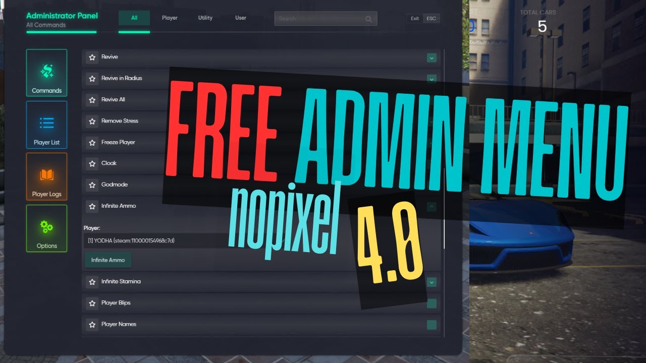 Free Nopixel 4.0 Admin Menu Scripts | Qbcore Fivem | Yodhaqb