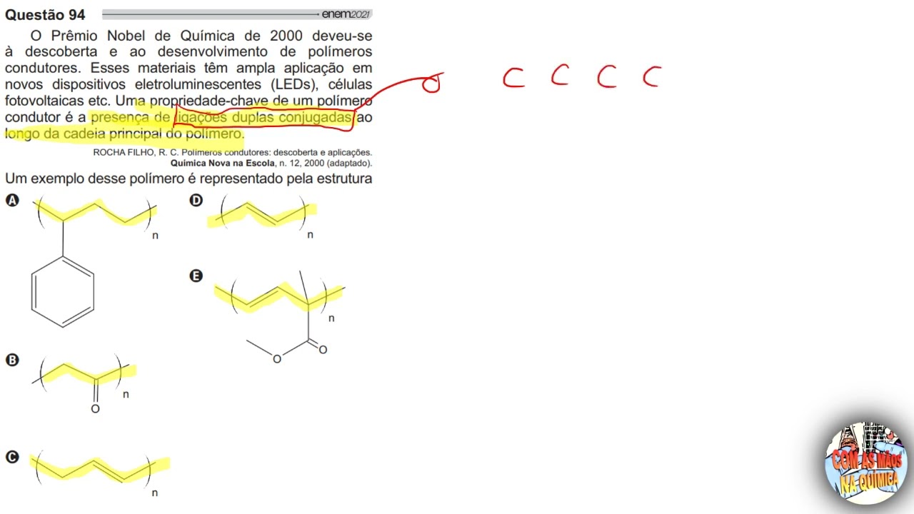 QUESTÃO 94 ENEM 2021   CAD AMARELO PR