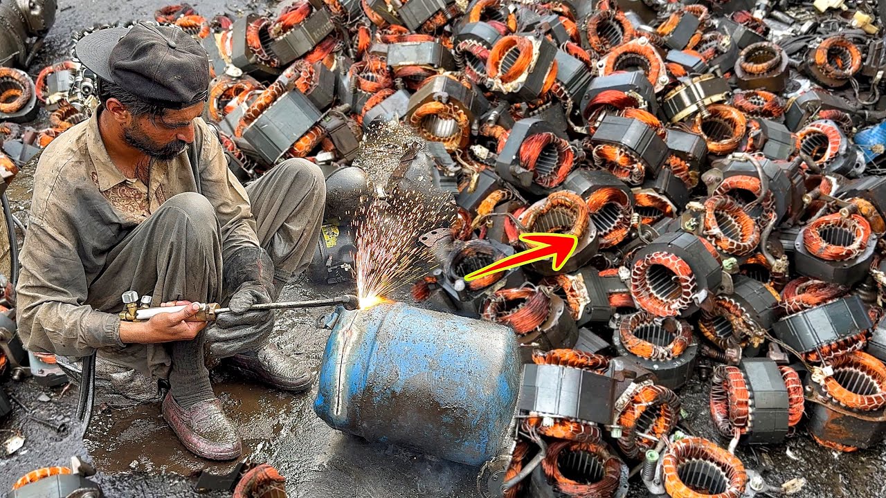 Melting Scrap to Make Brass Extrusion Rod – Factory Process |