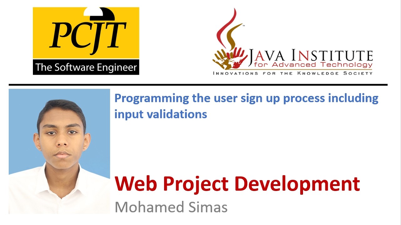 Web Project | Task 02 | Web Programming 1 | Sign Up Process Including Input Validations