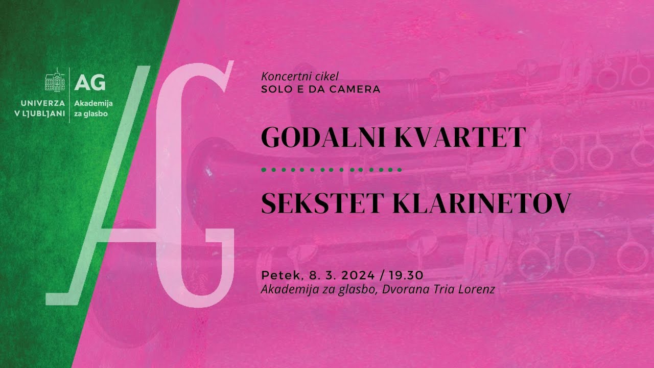 Koncertni cikel Solo e da camera: GODALNI KVARTET AURORA in SEKSTET KLARINETOV