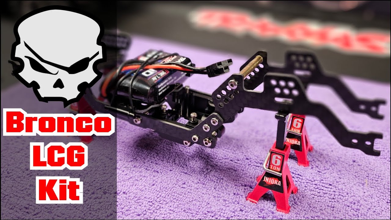 INJORA Carbon Fiber Chassis Kit LCG Frame Girder For TRX4M Bronco 1/18 RC Crawler Upgrade