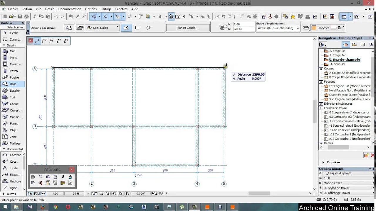 Tutoriel Archicad 16 de A à Z fr  Parite 3   Dalle