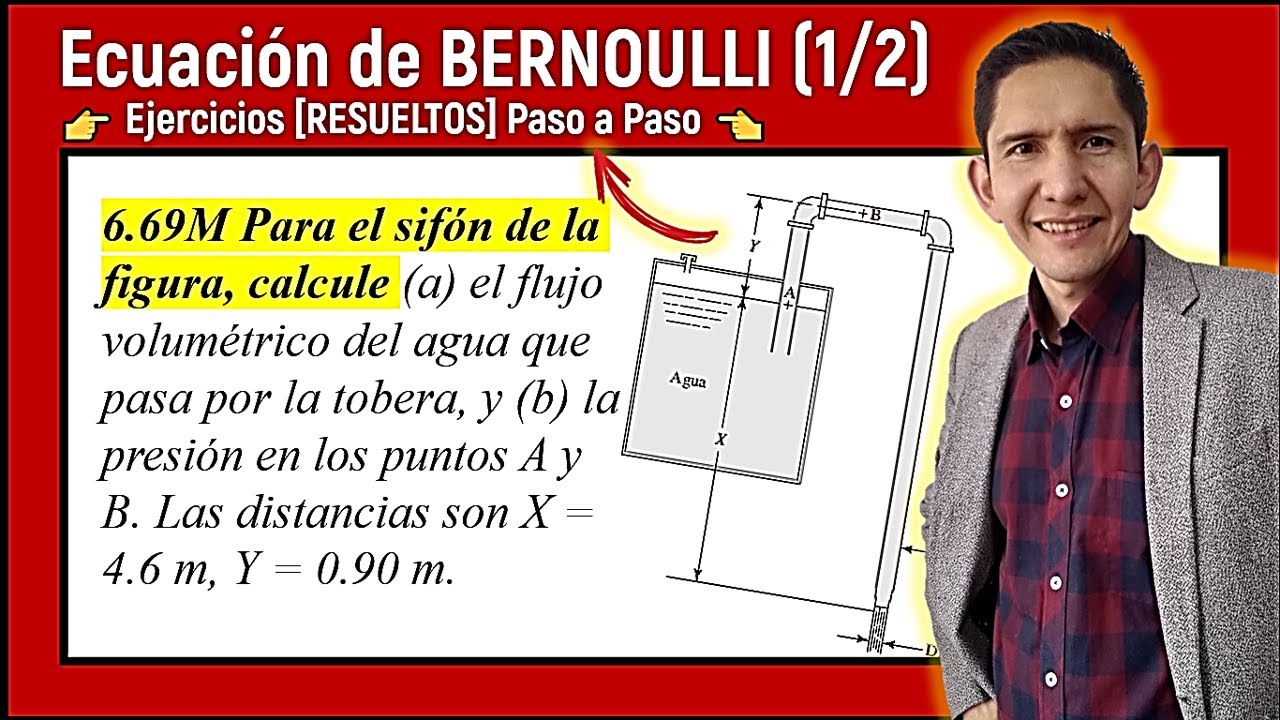 👉 Ecuacion de BERNOULLI mecanica de fluidos EJERCICIOS | Parte 1/2