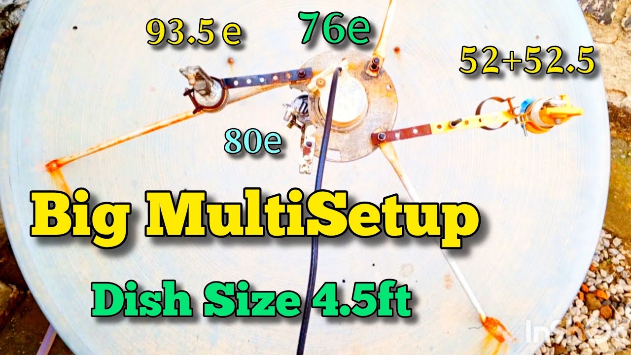 Big MultiSetup on 4.5ft Dish | 76E + 52E + 80E + 93.5E Full Dish Setting #76E#52E#80E#935E#Satellite