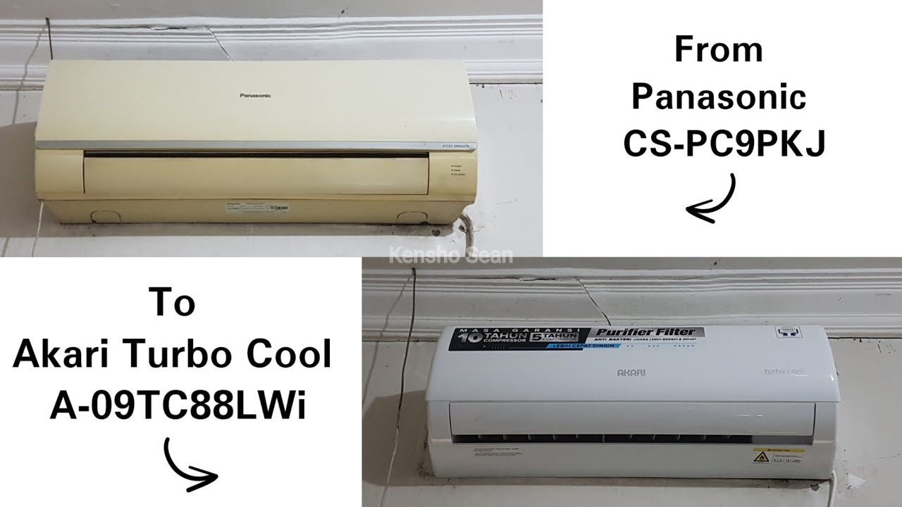 Panasonic CS-PC9PKJ last look and new Akari Turbo Cool mini split air conditioner