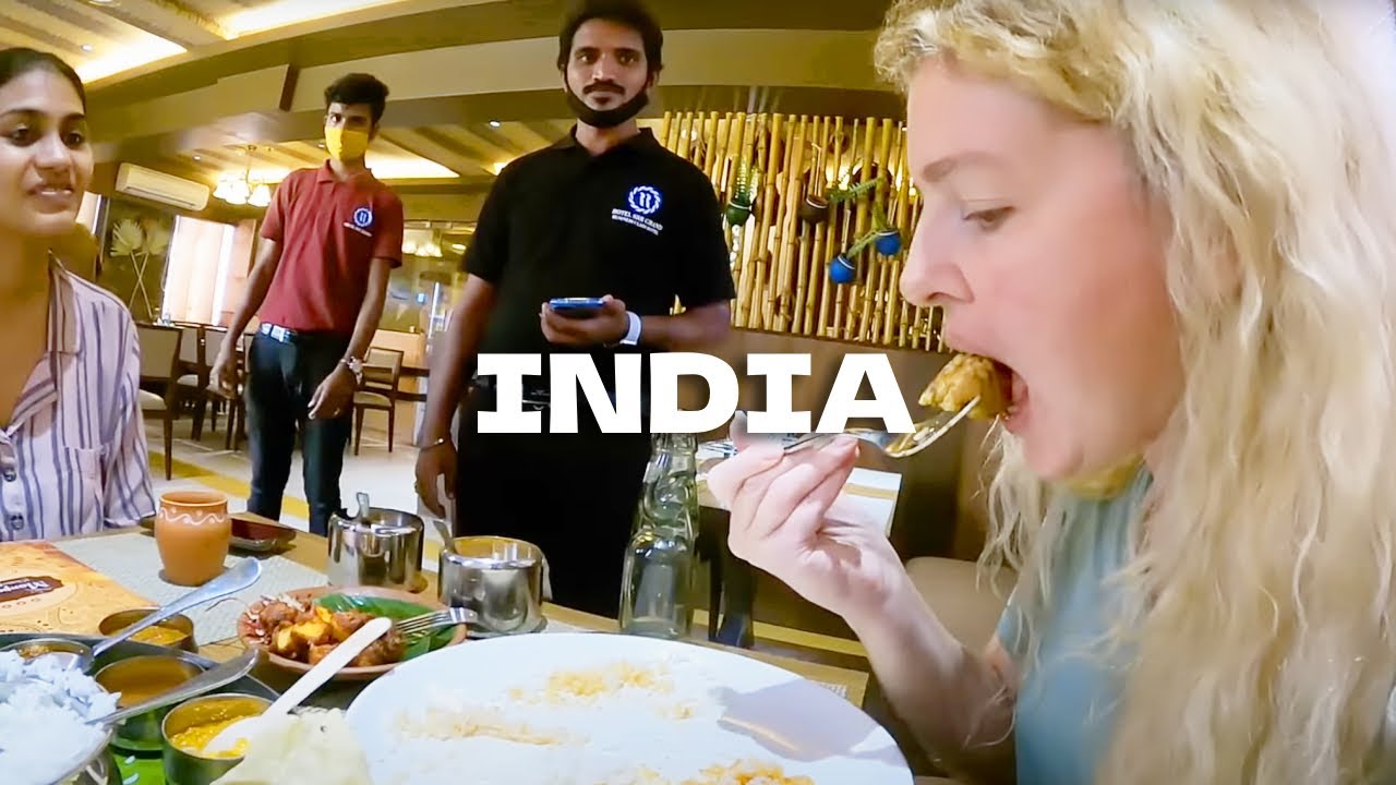 Indian men stare at blonde girl eating 🇮🇳