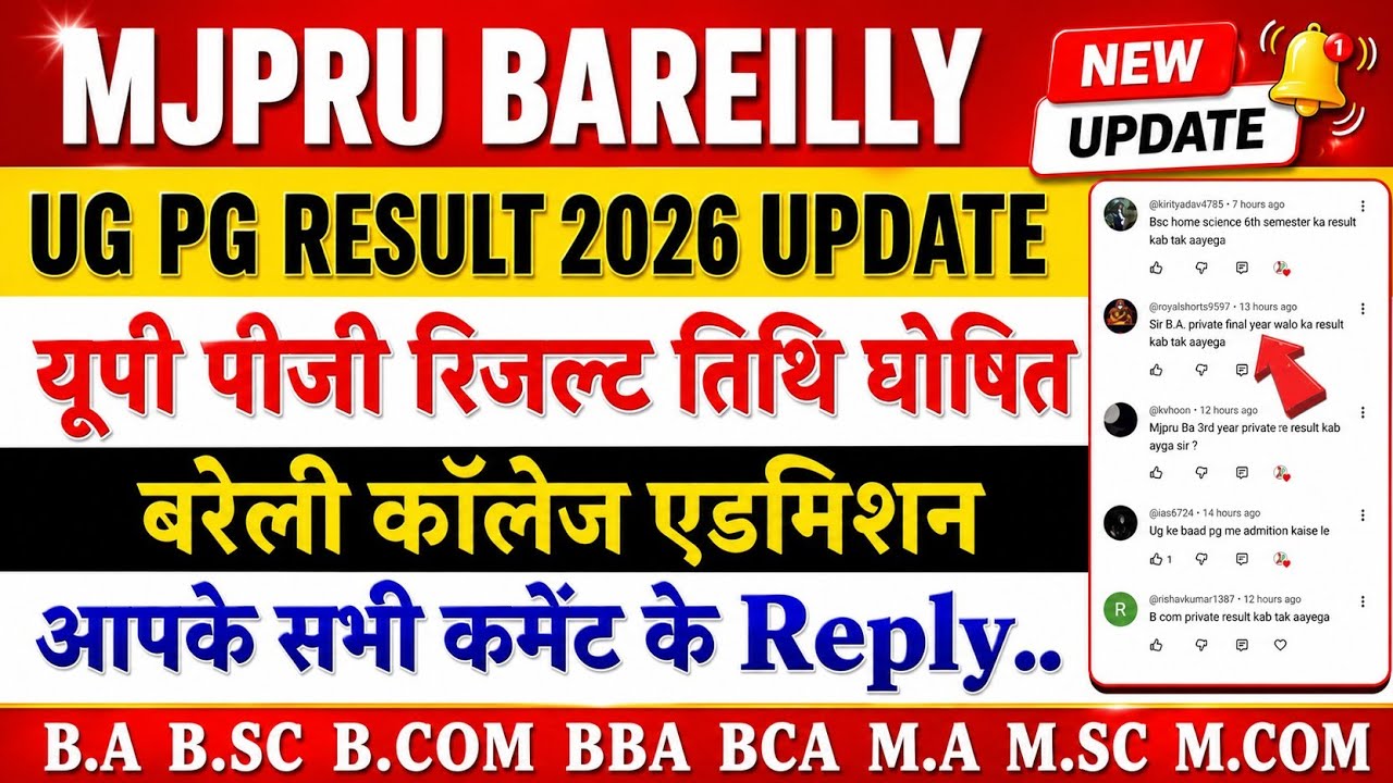 Mjpru admission 2026 | ug pg result mjpru 2026 | mjpru news today | private exam result mjpru 2026
