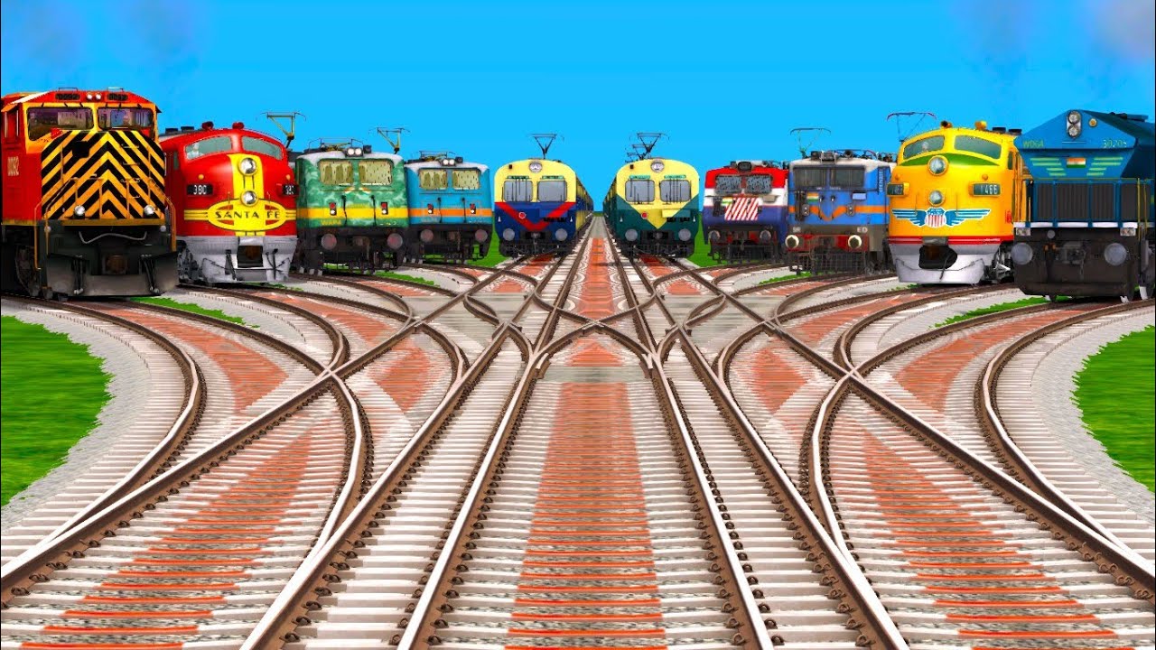 (X)=TRAINS CROSSING AT BUMPY FORKED BRANCHED RAILROAD TRACKS ll Longest Railroad Crossing 