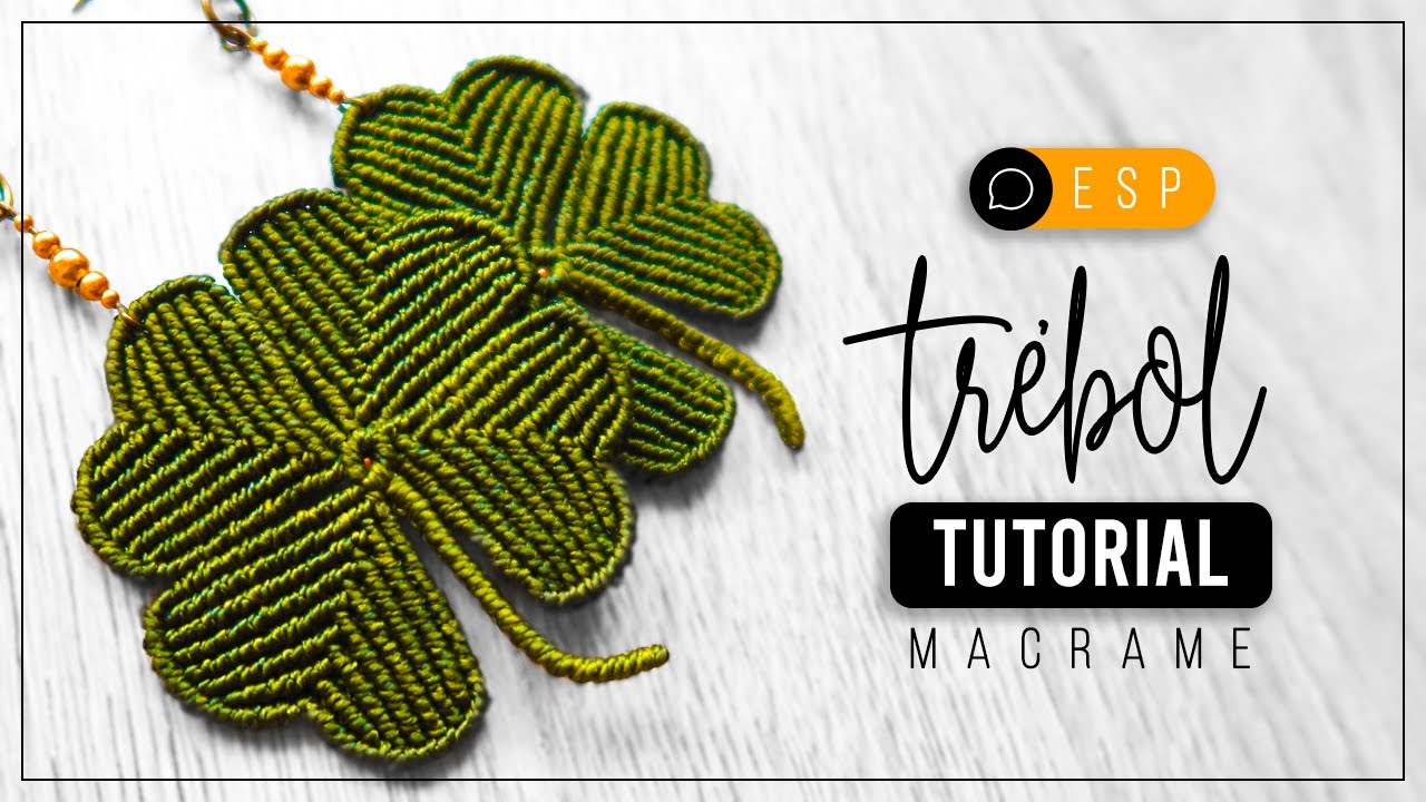 Trébol 4 Hojas » 🍀  tutorial | como hacer aretes de la suerte de hilo | diy ● Macrame #220