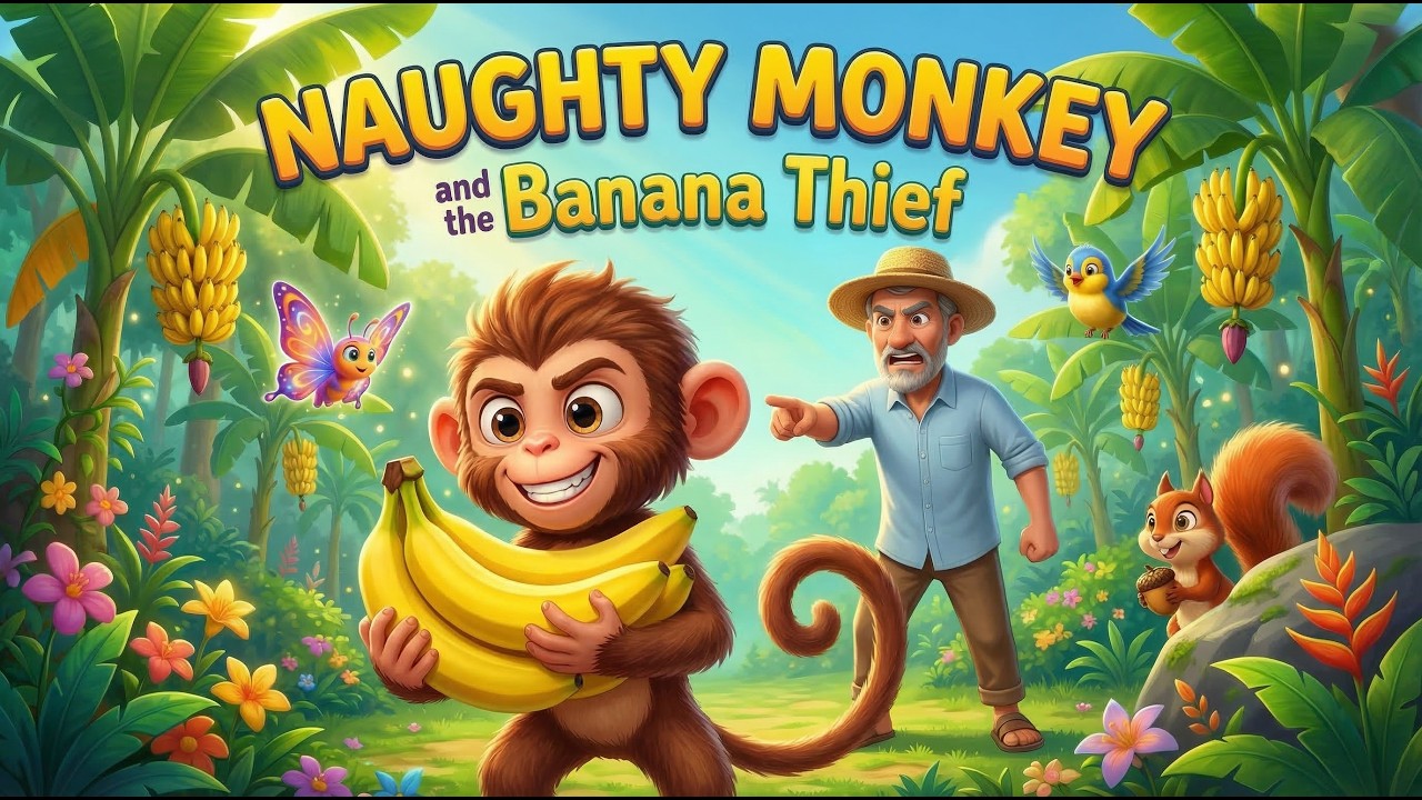 Озорная обезьянка и похититель бананов | Забавный мультфильм для детей | Mani Happy Kids