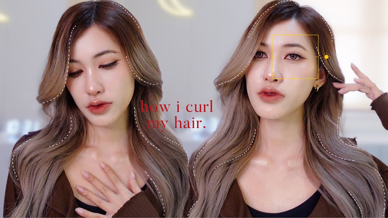 how i curl my hair 🐻 ลอนเกาหลีเกาใจ สไตล์ chahong 🇰🇷 | sherrypim