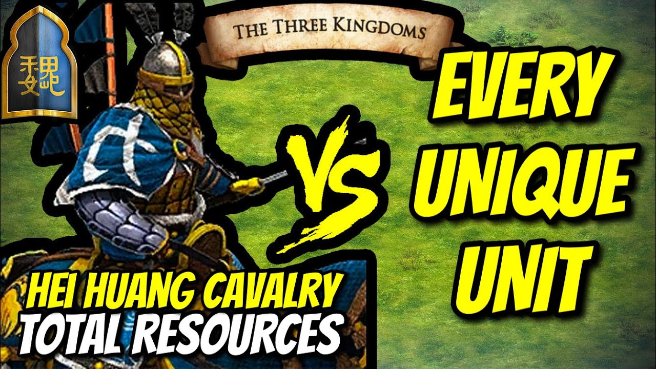 HEAVY HEI GUANG CAVALRY (Wei) vs EVERY UNIQUE UNIT (Total Resources) | The Three Kingdoms | AoE2