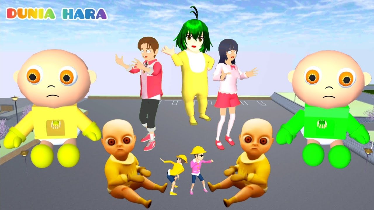 Baby In Yellow Kembar Kejar Raksasa Titan Celine Takut 😱 Heboh di Polisi | Sakura School Simulator