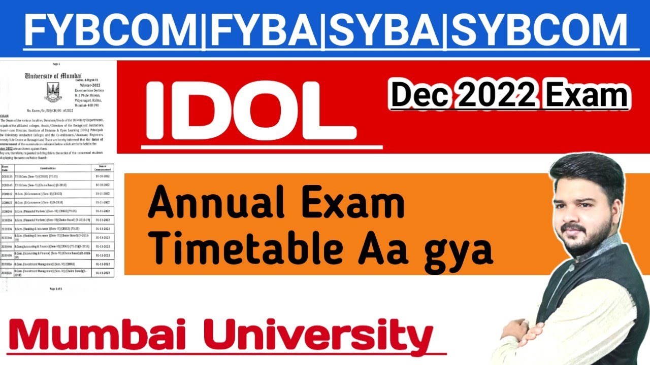 #Idol Annual Pattern Exam Timetable 2022 Dec|IDOL Exam Timetable#AnnualPattern| Mumbai University|