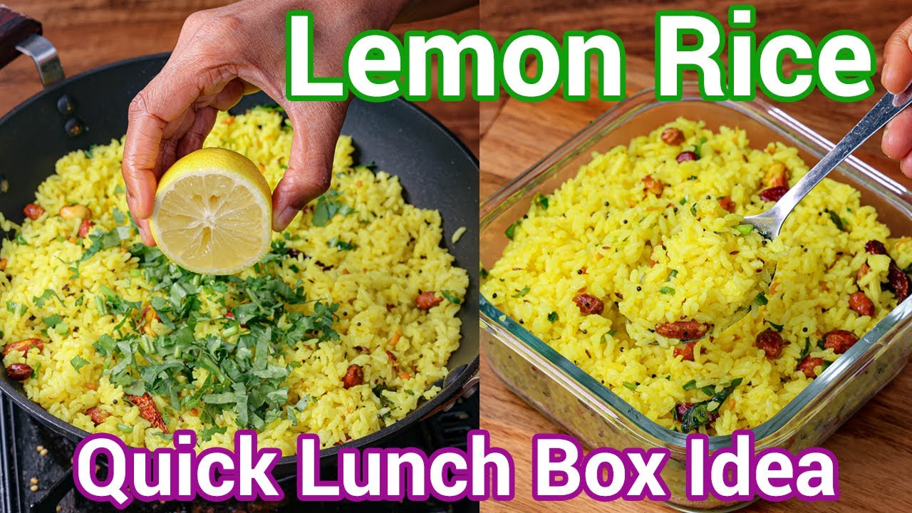 2 Minutes Lemon Rice Recipe - New Way Quick & Easy Breakfast or Lunch Box | Chitranna Rice Recipe