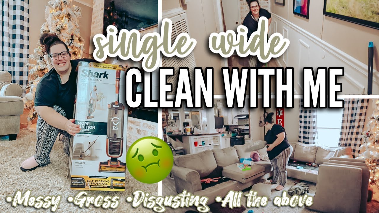 SINGLE WIDE CLEANING MOTIVATION | whole house clean with me PT.2 | VLOGMAS DAY 6 🎄