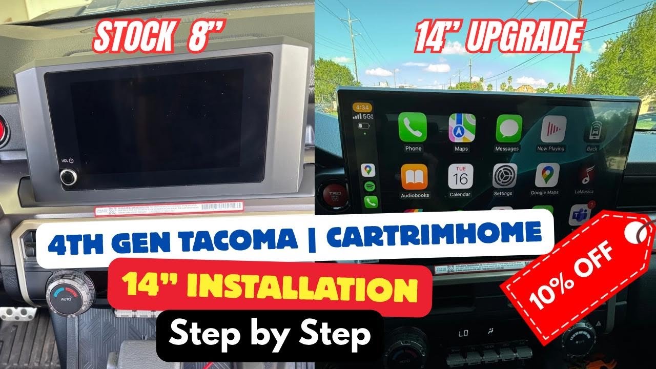 4th Gen Tacoma Upgrade | CarTrimHome 14-Inch Head Unit Installation Step by Step