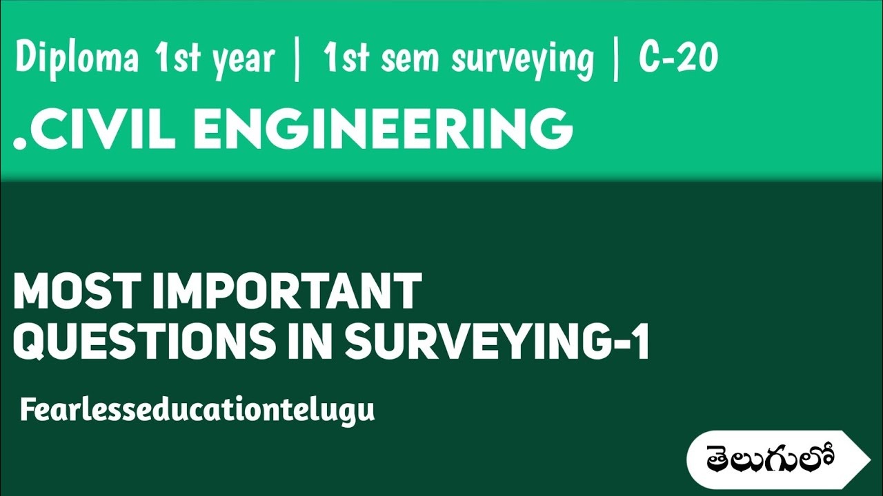 Diploma 1st year surveying important questions | chain surveying | important questions in surveying