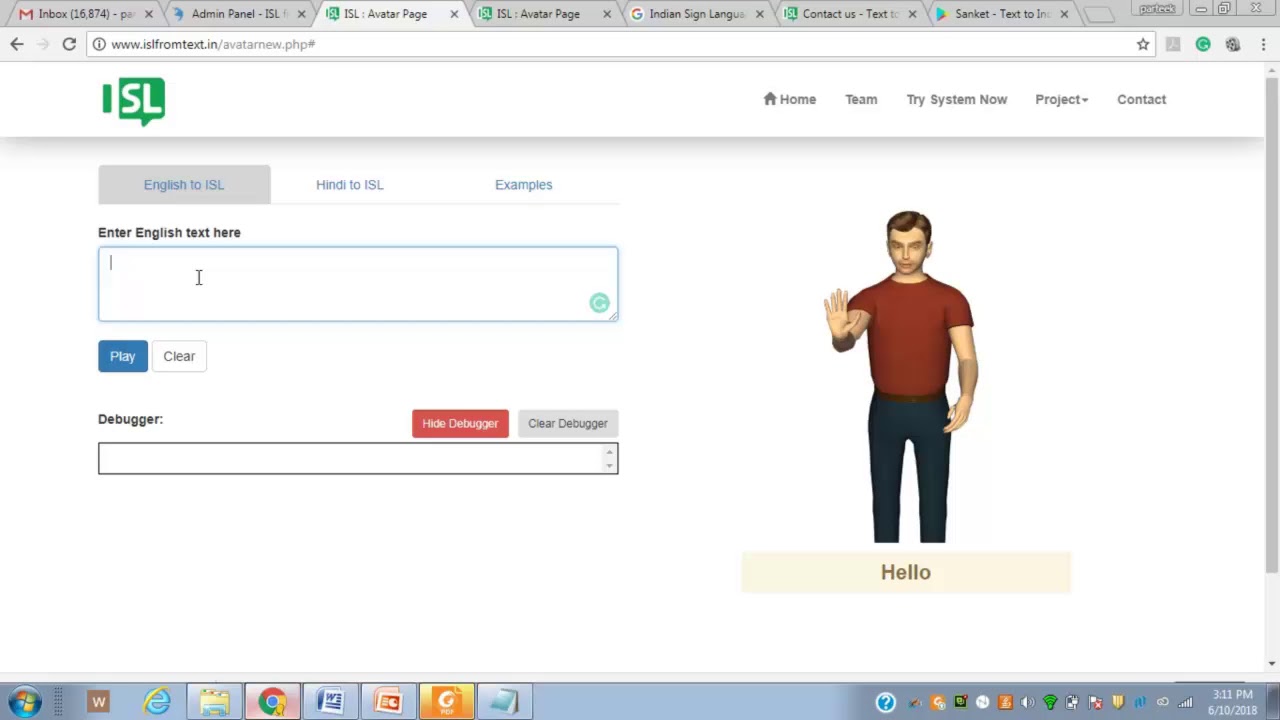 Sign Language Generation System