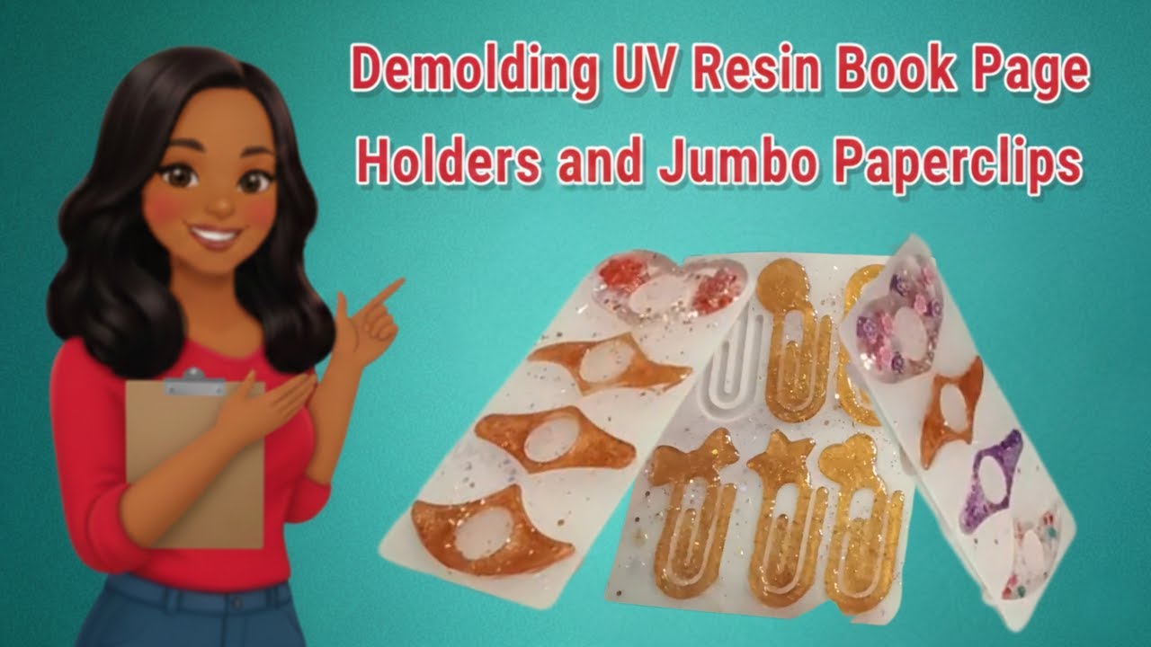 Demolding UV Resin Book Page Holders and Jumbo Paperclips
