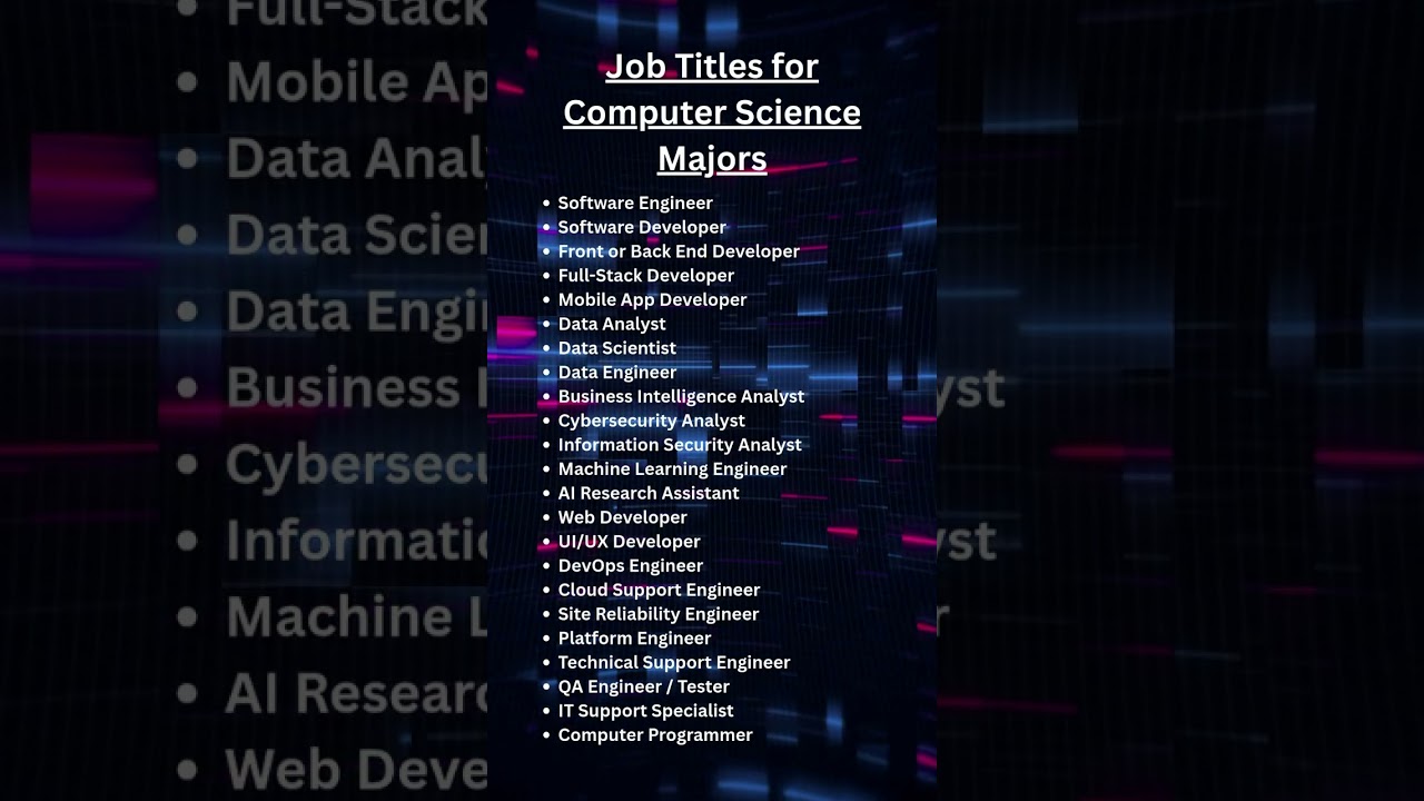 JOBS FOR COMPUTER SCIENCE MAJORS!