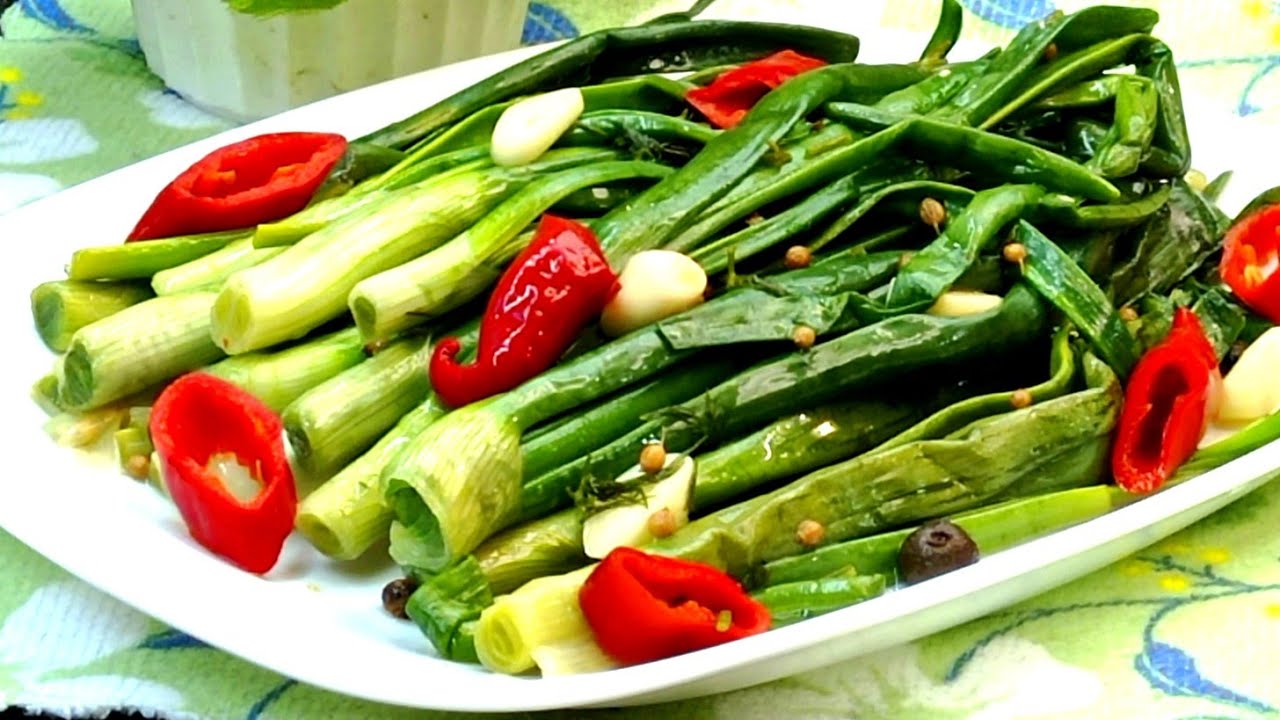 МАРИНОВАННЫЙ ЗЕЛЁНЫЙ ЛУК - Первоклассная закуска!