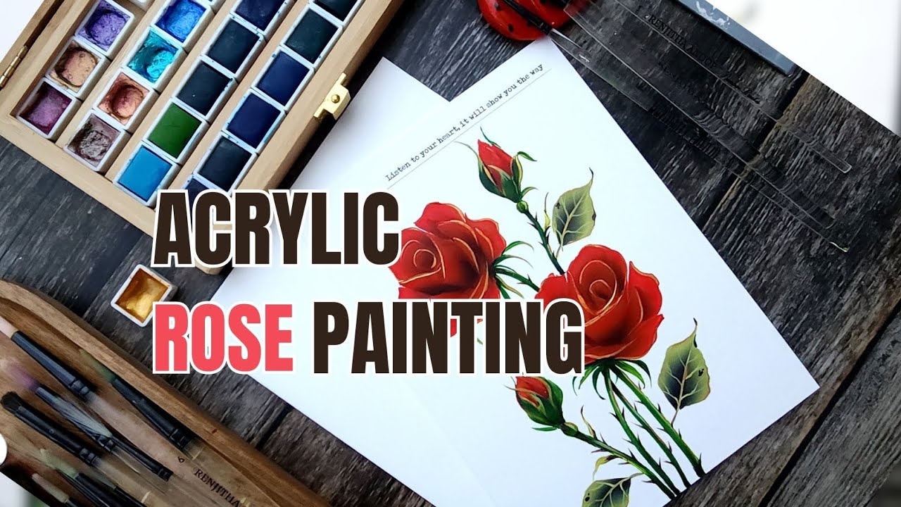 Paint Love in Every Stroke ❤️🌹 | Easy Red Roses Valentine’s Day | Greeting Card Art | Day 2