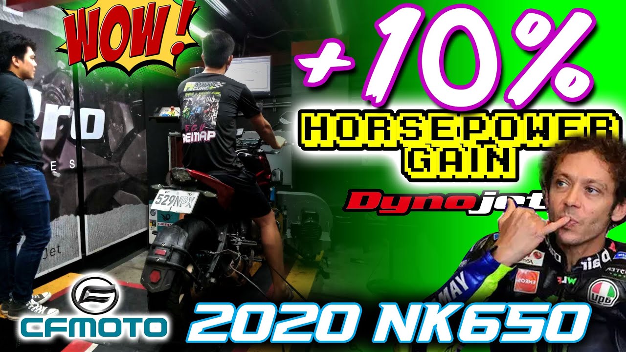 Stage 1 ECU Remap CF Moto NK 650 on the Dyno 10% Gain Power