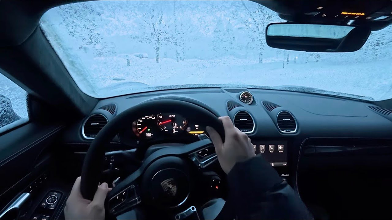 Got myself stuck in a blizzard- Porsche 718 Cayman GTS 4.0 POV Drive