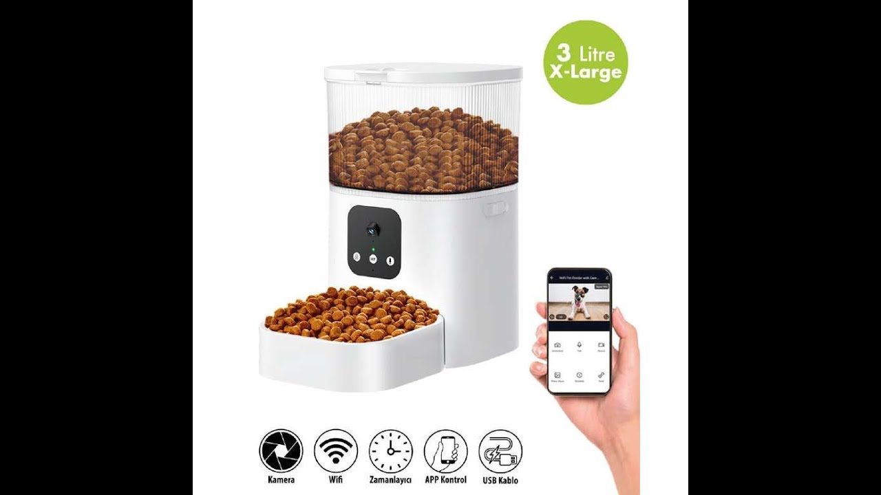 Kiwi Pets Kameralı Akıllı Kedi Köpek Besleyici