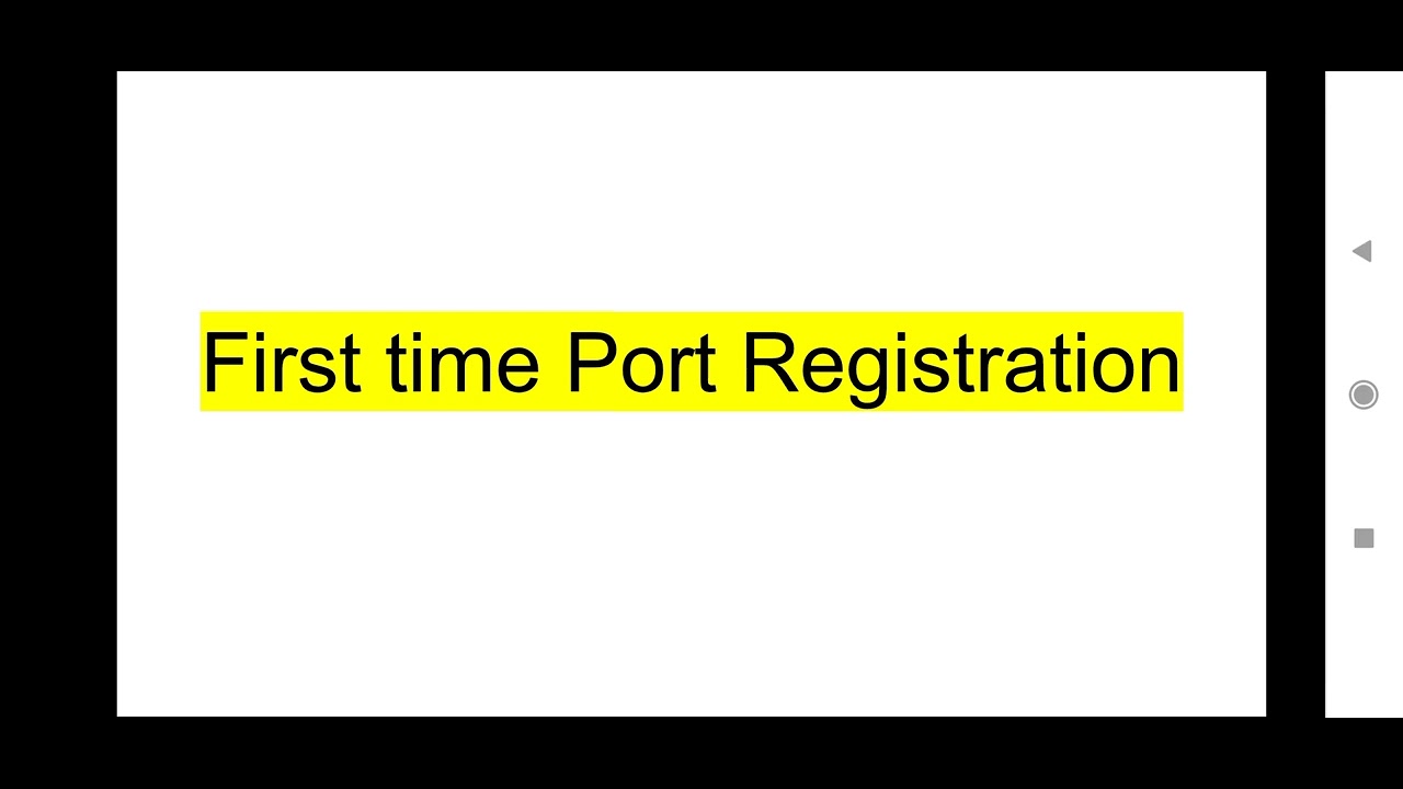 Port Registration