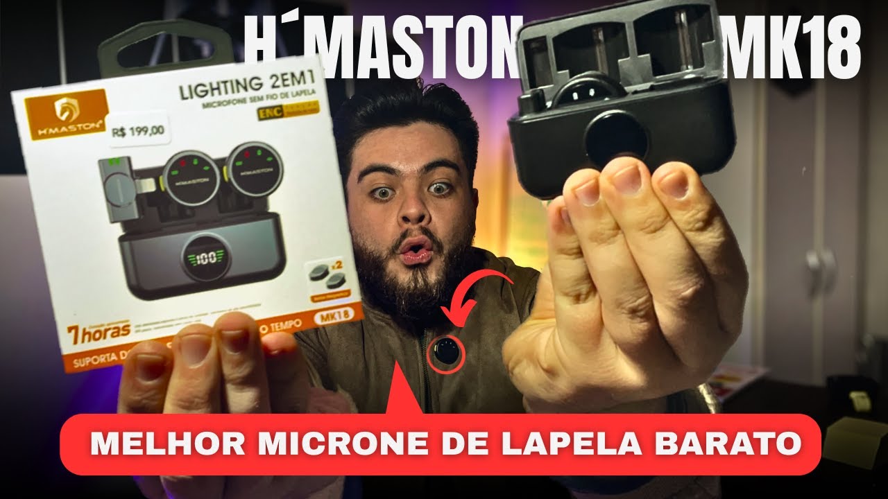 MICROFONE DE LAPELA SEM FIO H’MASTON MK18 É BOM? AVALIAÇÃO E TESTE NA PRÁTICA!