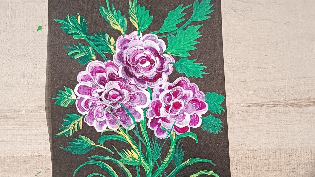 Beautiful  Rose Floral Painting | #FlowerArt #AcrylicPainting #ArtShorts”
