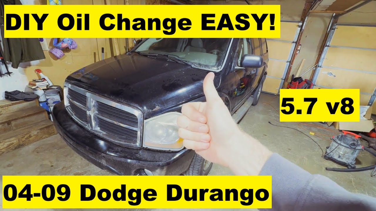 How To Change Oil Dodge Durango 5.7 Hemi v8 04 05 06 07 08 09 2004 2005 2006 2007 2008 2009