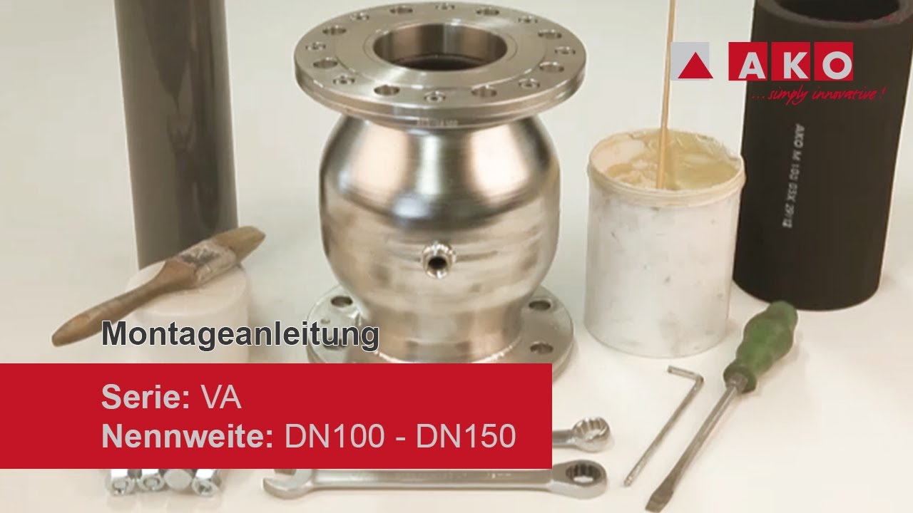 Instandhaltung: AKO Quetschventil (pneumatisch), Serie VA, DN100, DN125, DN150