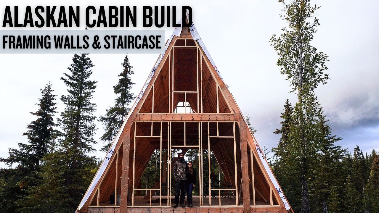 Off Grid Cabin Build | Framing Exterior Walls & Staircase
