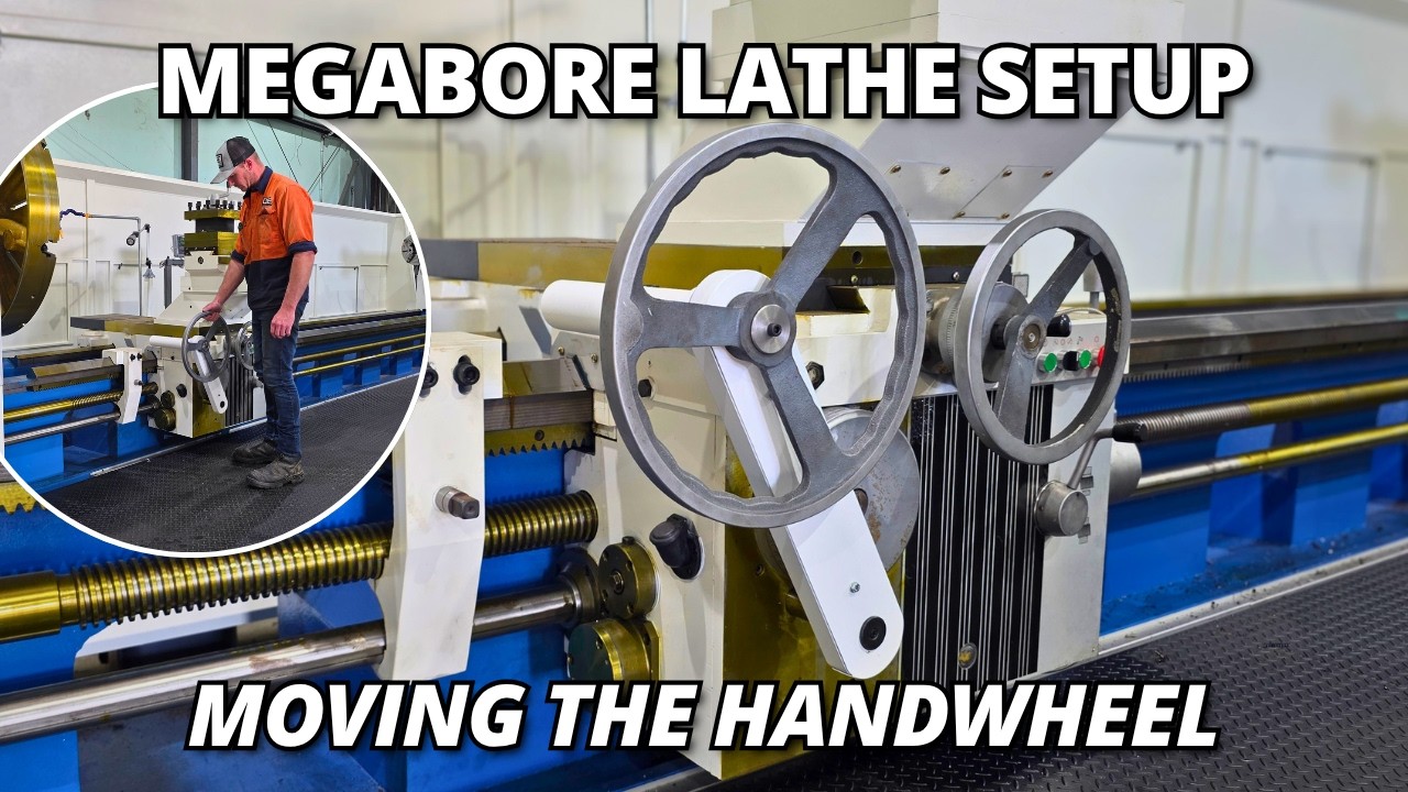 We Relocated the Handwheel on Our MONSTER Lathe | Megabore Lathe Setup