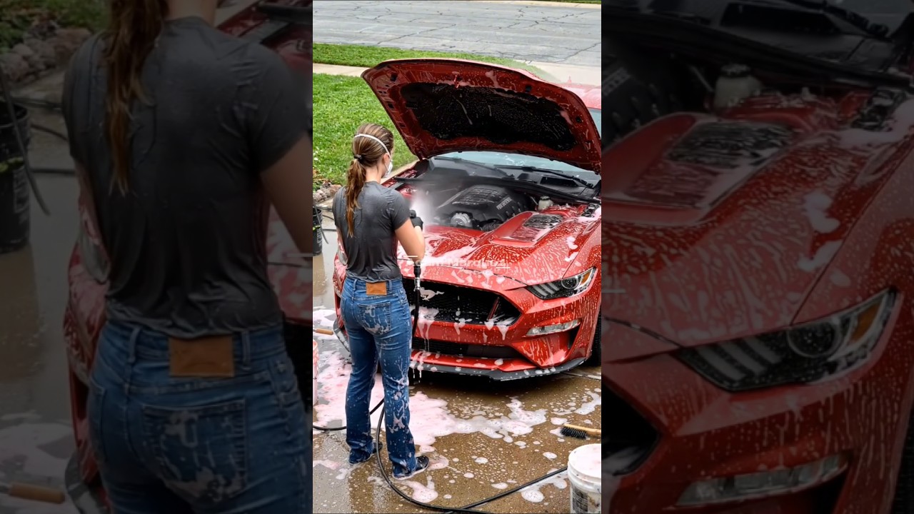 ASMR Red Shelby Restoration Covered in Mud | Satisfying Deep Clean.