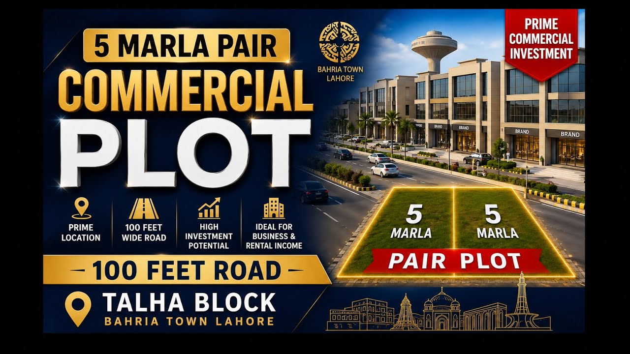 5 Marla #pair #commercial Plots #forsale #100 Feet Road #talha Block #investor Price #bahriatownlaho