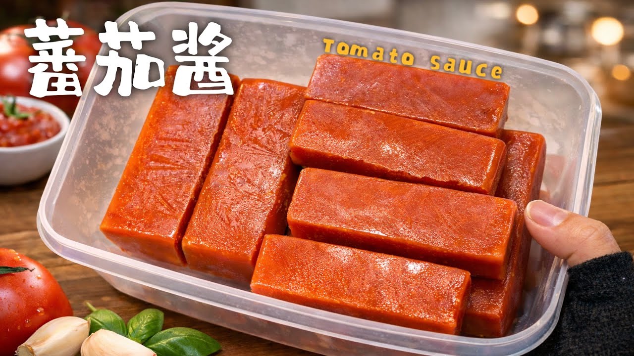 自制番茄酱🍅再冻成冰条，再也不用买番茄酱了！
